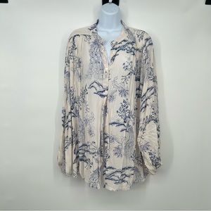 Free People loose fitting floral button down size medium